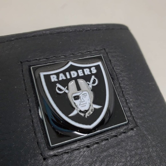 NFL Pewter Logo Leather Tri-fold Wallet - Raiders - Picture 2 of 2